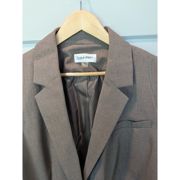 NWOT Calvin Klein Womens Blazer Jacket 22W Brown Career Work Office Business - Picture 1 of 11